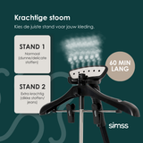 SIMSS® Prestige – Verticale Kledingstomer – 2,45L – 2000W | Zwart