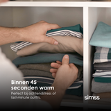 SIMSS® Prestige – Verticale Kledingstomer – 2,45L – 2000W | Zwart