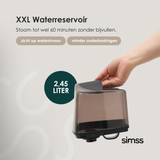 SIMSS® Prestige – Verticale Kledingstomer – 2,45L – 2000W | Zwart