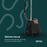 SIMSS® Prestige – Verticale Kledingstomer – 2,45L – 2000W | Zwart
