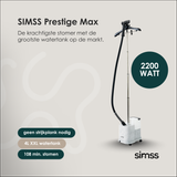SIMSS® Prestige Max – Verticale Kledingstomer – 4L – 2200W | Marmer