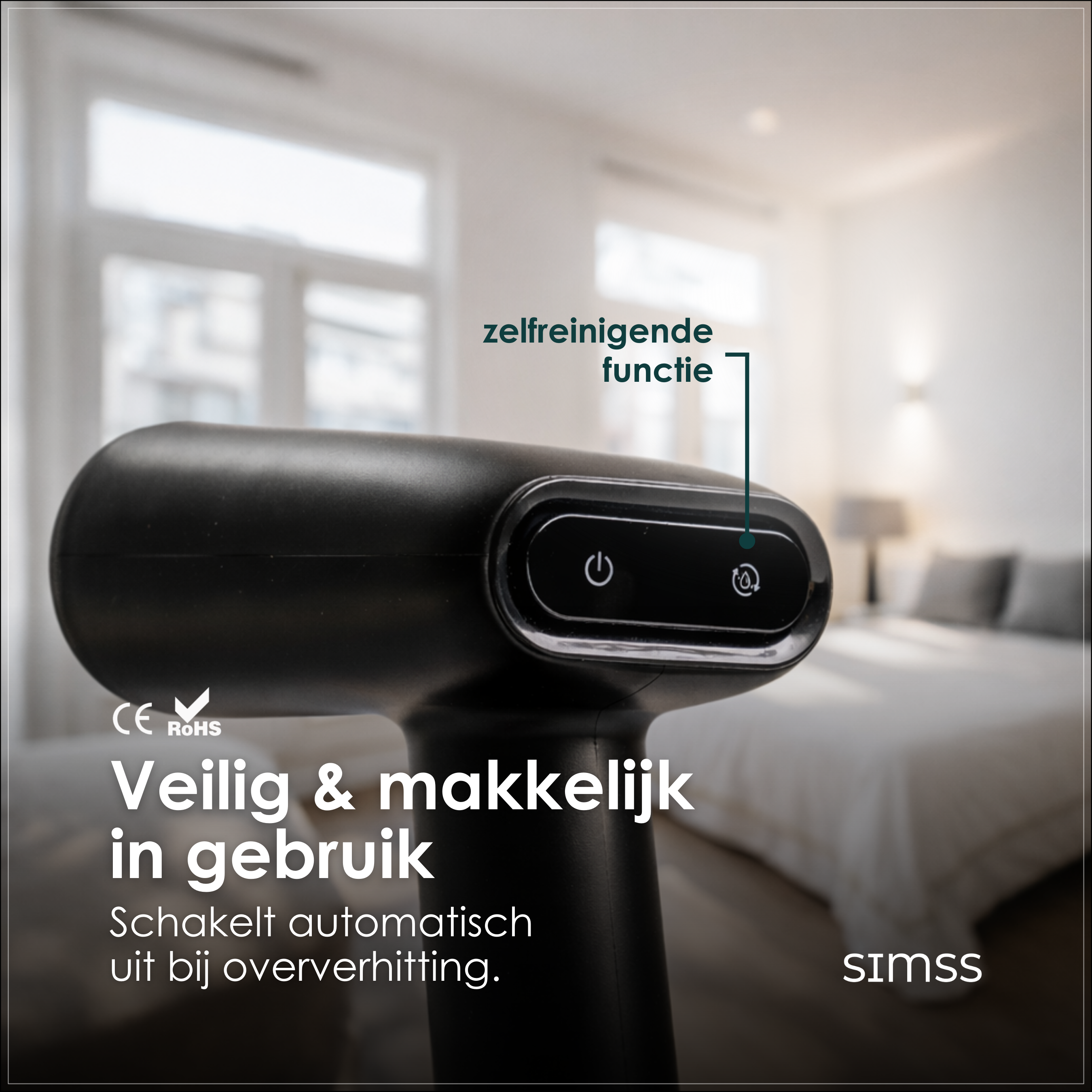 SIMSS® Edge – Handstomer – 250ML – 1600W | Zwart